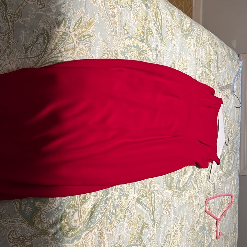 Women’s long red dress